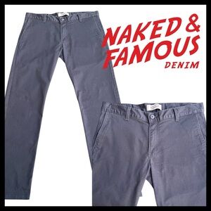 Naked & Famous Navy Stretch Twill Slim Chino Pant (32x30)